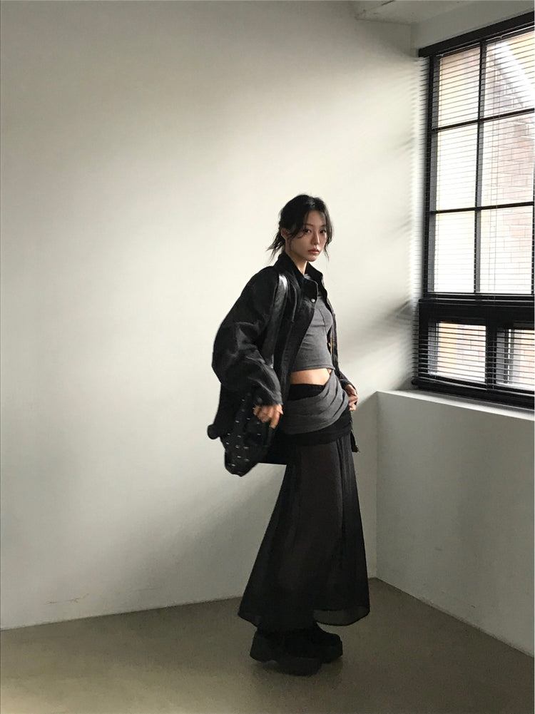 美肩側露腰細節上衣