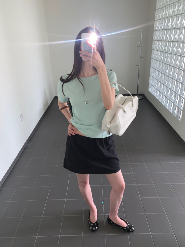 美色船領壓線細節上衣