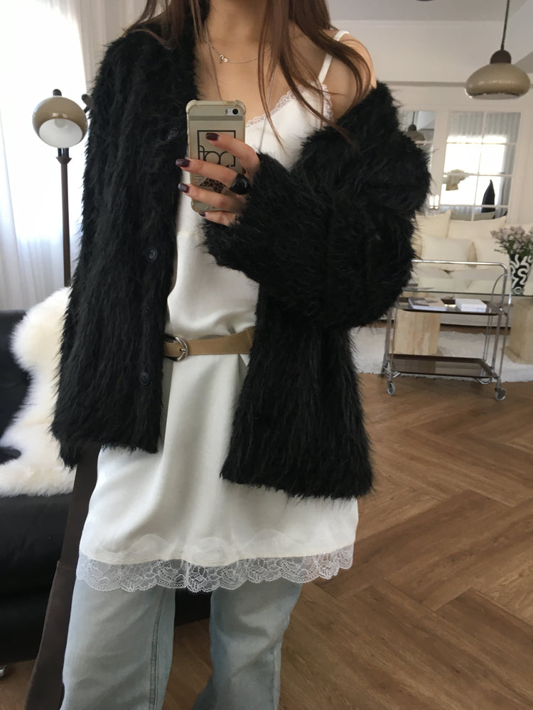 霧光蕾絲邊連身裙