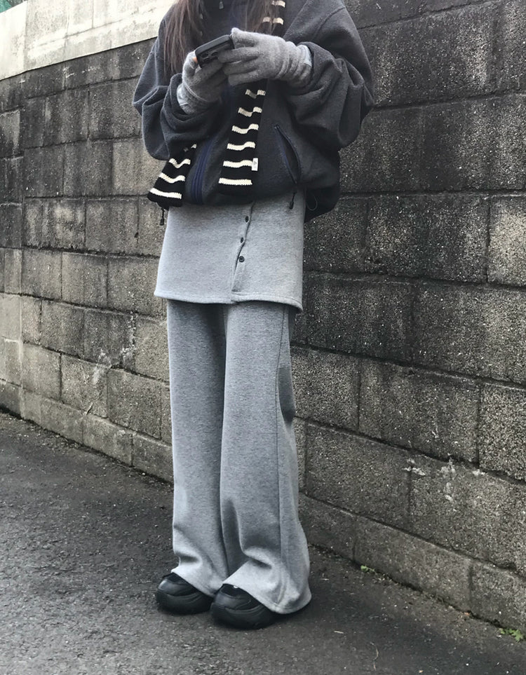 微喇叭顯瘦兩件式裙褲