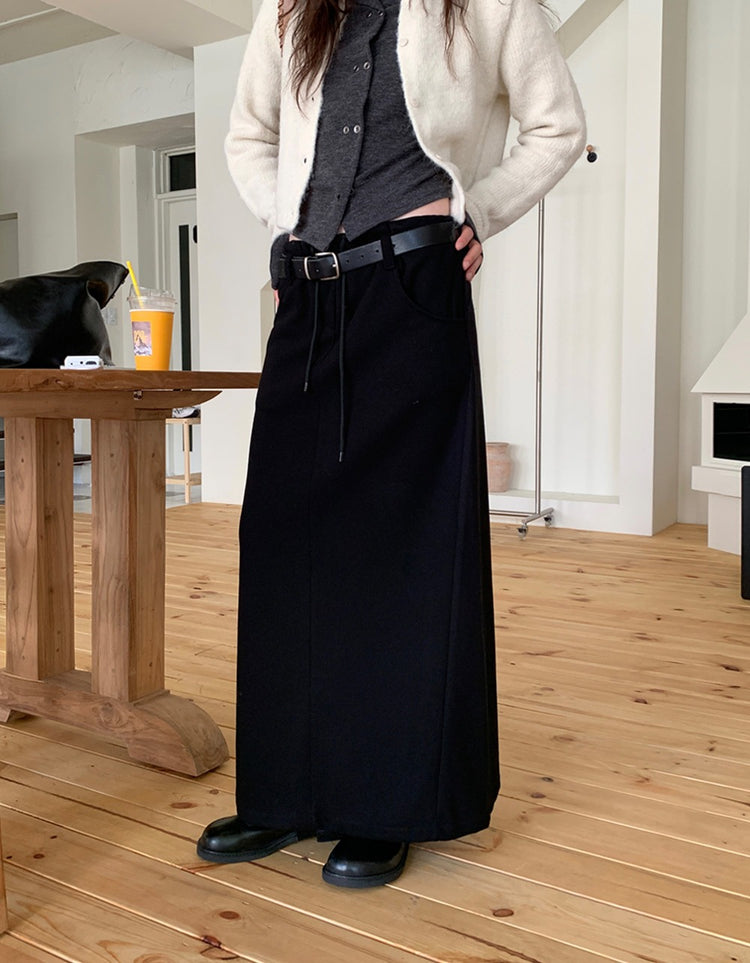 細腰頭皮帶扣壓線及踝棉裙