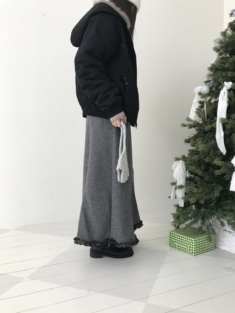 捲邊細節壓線及踝裙