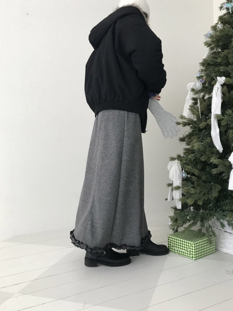 捲邊細節壓線及踝裙