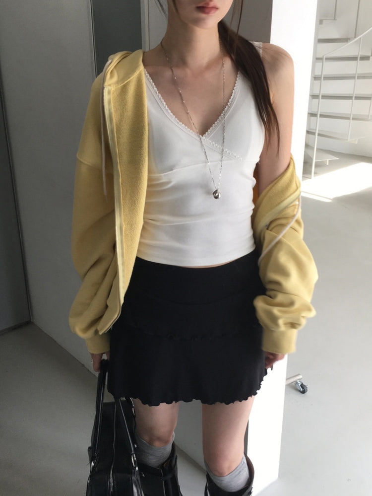 美色做舊字母連帽外套