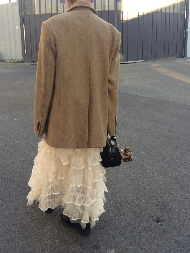 極美透紗蛋糕層次感及踝裙