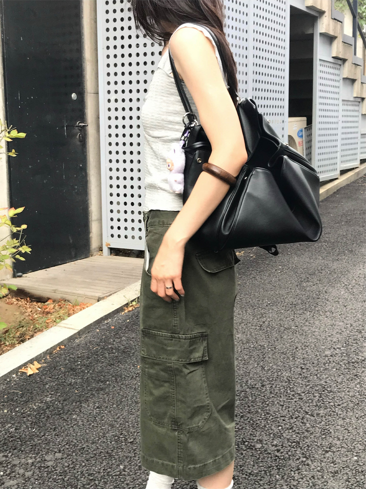 皺皺紋理胸壓線細節上衣