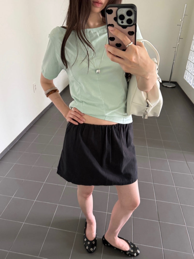 美色船領壓線細節上衣