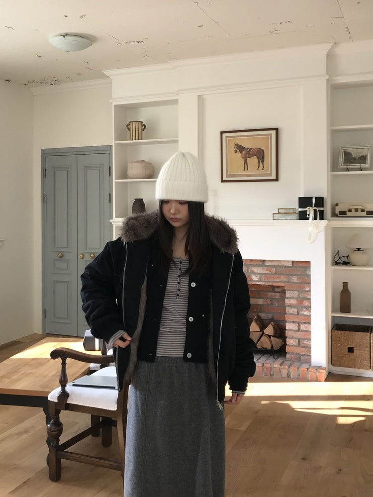 捲邊細節壓線及踝裙