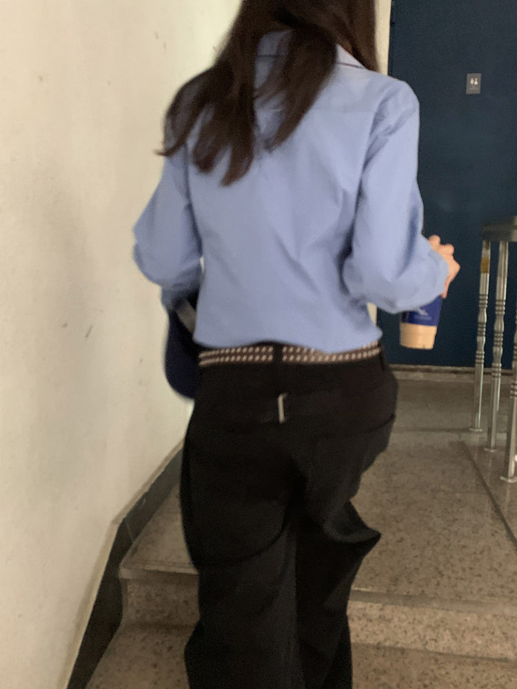美式合身修腰襯衫