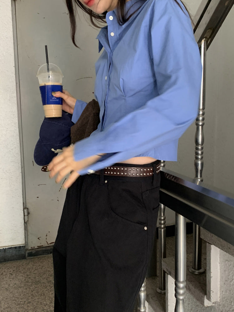 美式合身修腰襯衫