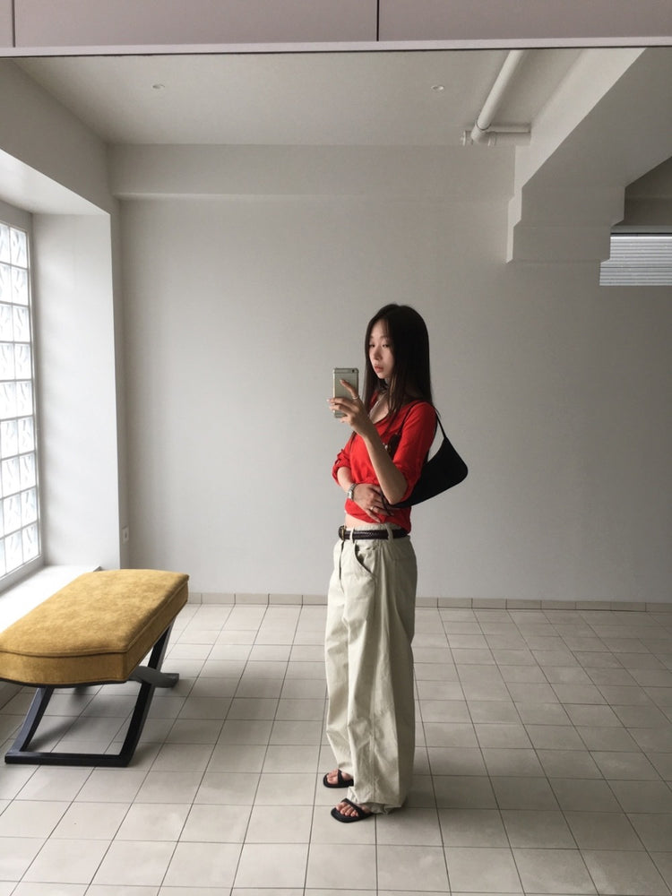 美色亨利領反折袖細節上衣