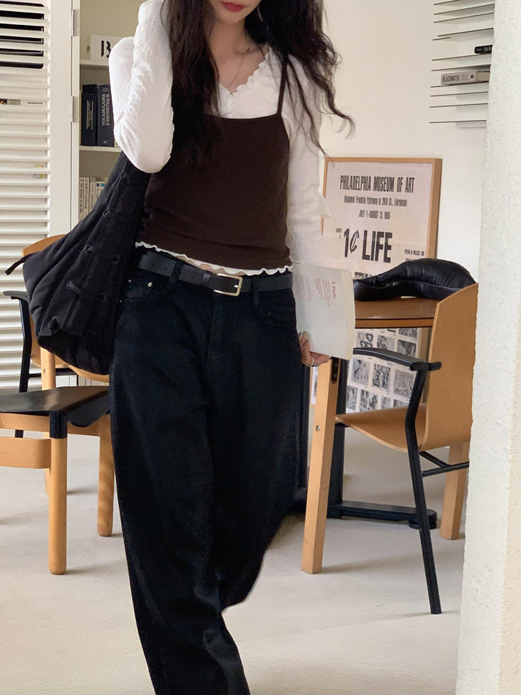 皺皺V領抓褶細節上衣