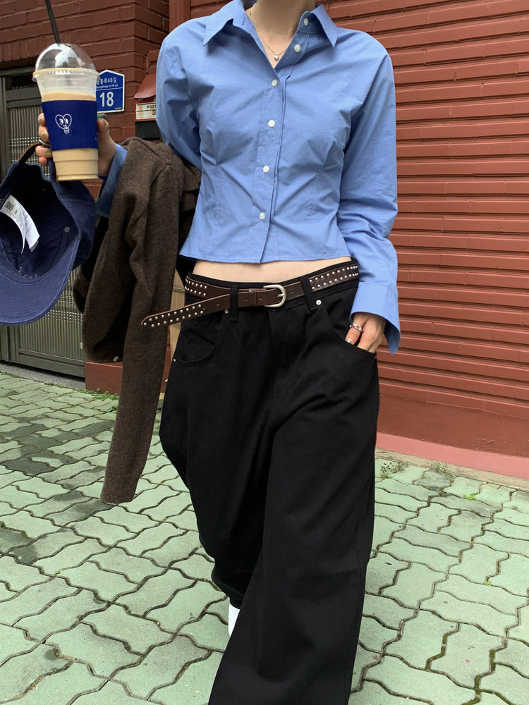 美式合身修腰襯衫
