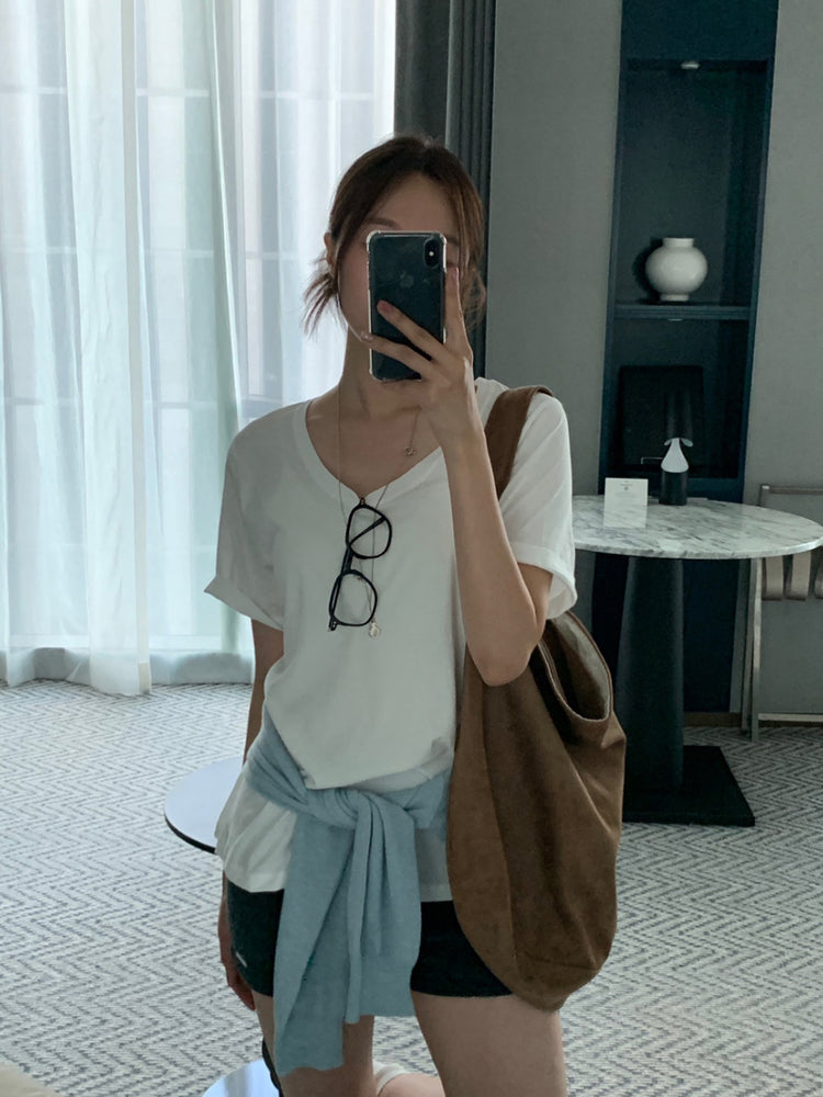 U領隨性寬鬆上衣