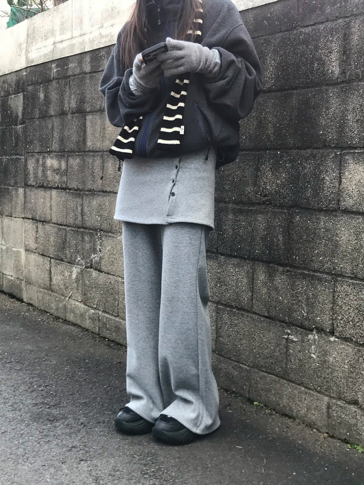 微喇叭顯瘦兩件式裙褲