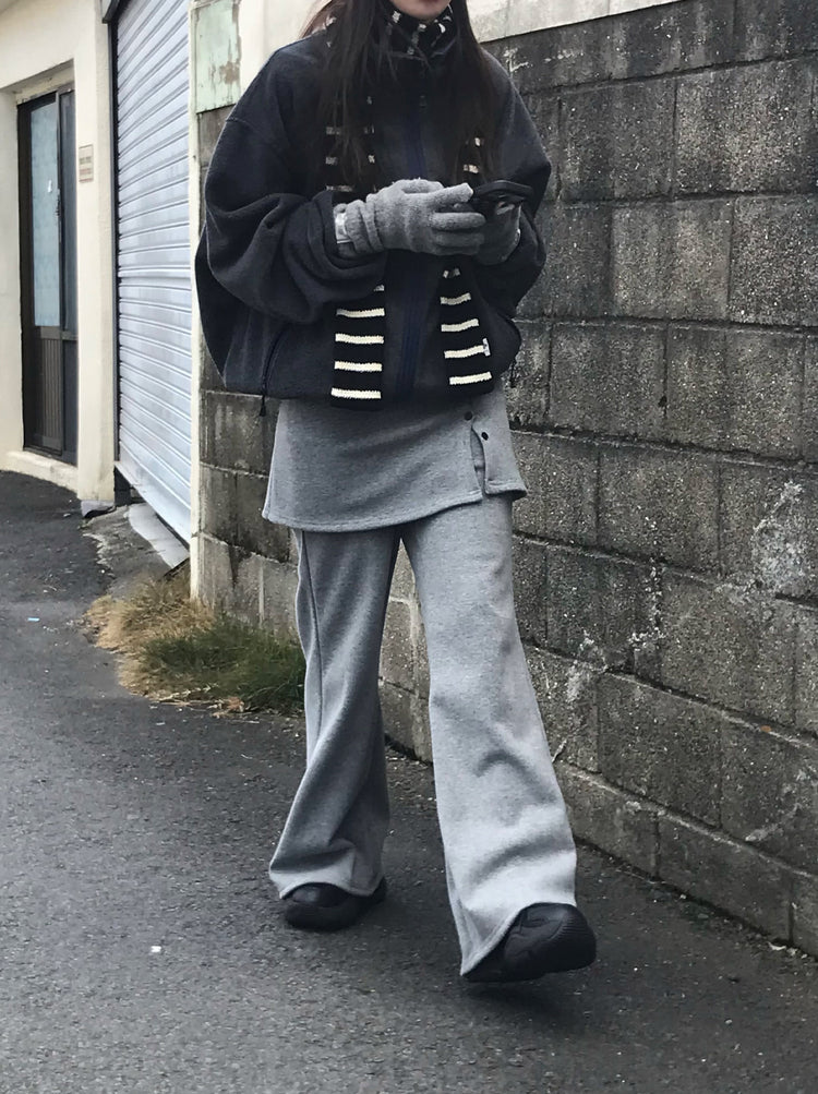 微喇叭顯瘦兩件式裙褲