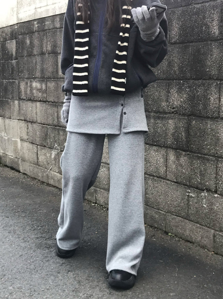 微喇叭顯瘦兩件式裙褲