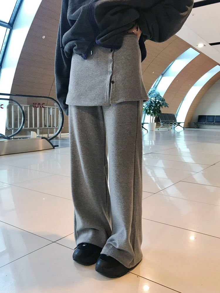 微喇叭顯瘦兩件式裙褲