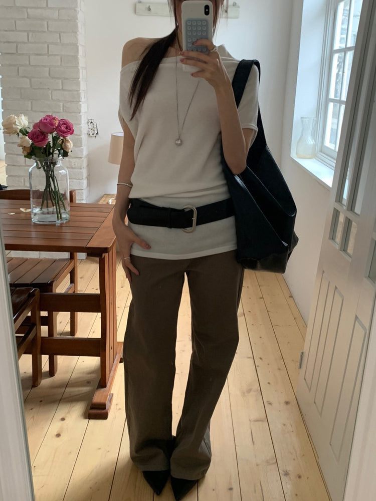 美肩堆堆細節修身上衣