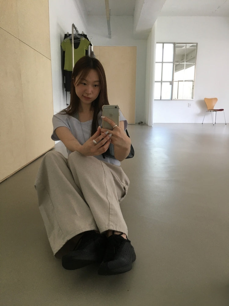 S/S 美肩撞色掛脖兩件式上衣