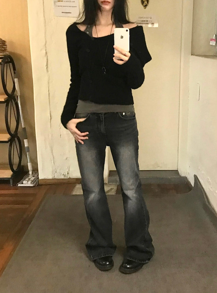 掛脖扣鈕細節背心