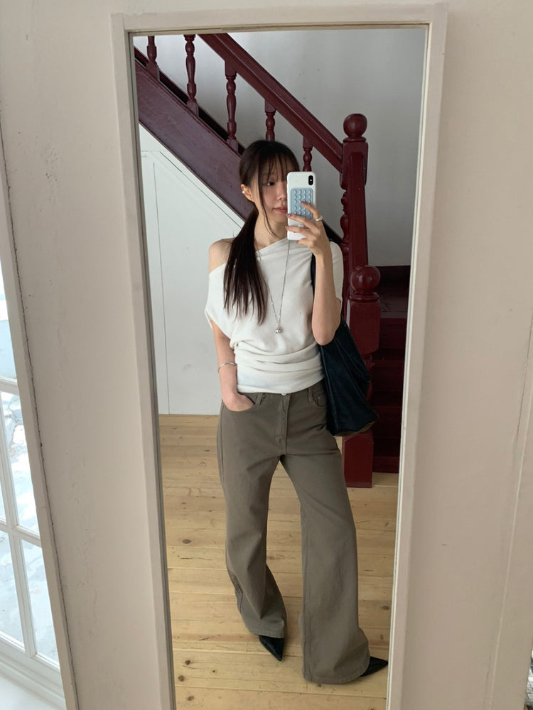 美肩堆堆細節修身上衣