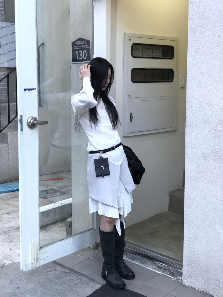 雙層不規則層次感短裙