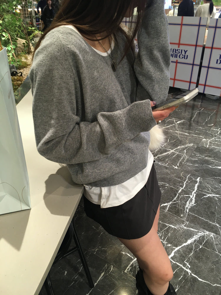 U領隨性寬鬆上衣