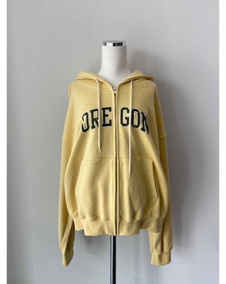 美色做舊字母連帽外套