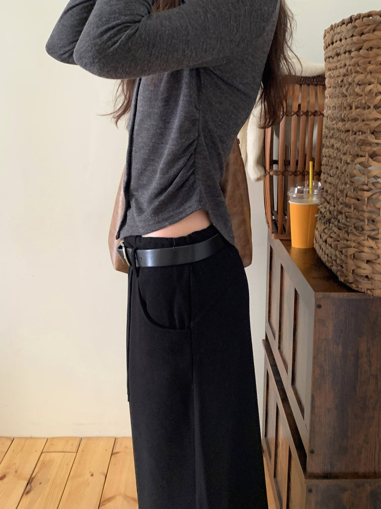 細腰頭皮帶扣壓線及踝棉裙