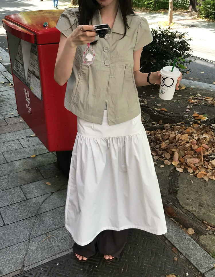 翻領大扣鈕細節外套