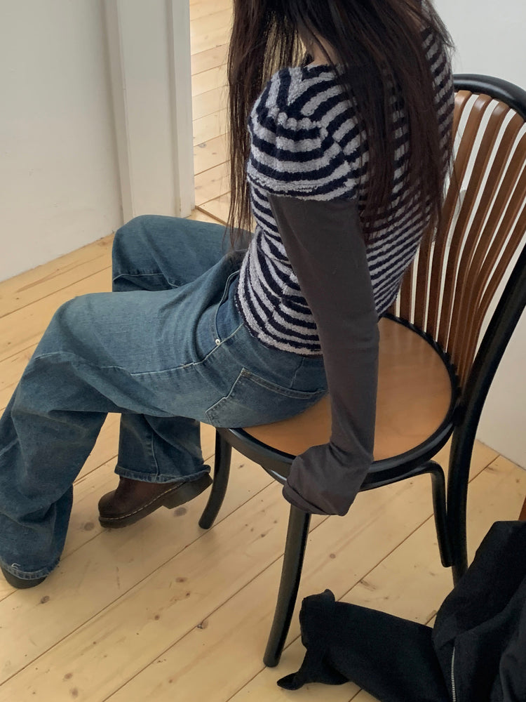 多色經典直腿牛仔褲