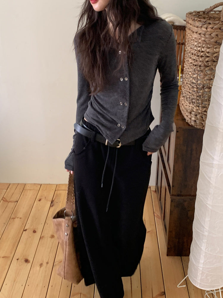 細腰頭皮帶扣壓線及踝棉裙