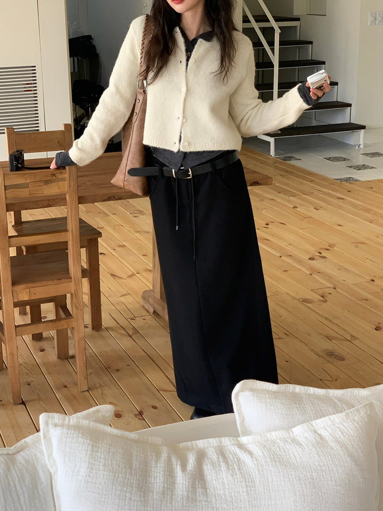 細腰頭皮帶扣壓線及踝棉裙