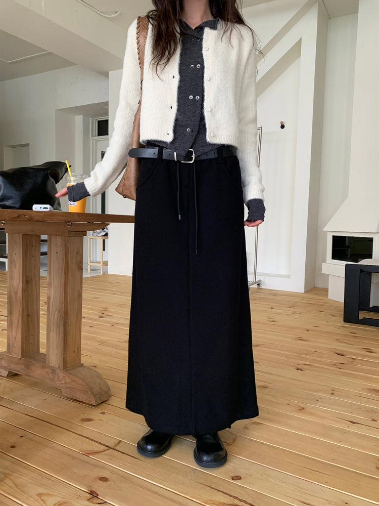 細腰頭皮帶扣壓線及踝棉裙