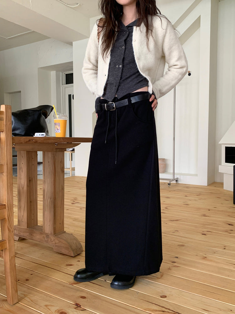 細腰頭皮帶扣壓線及踝棉裙