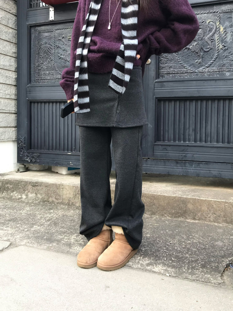 微喇叭顯瘦兩件式裙褲