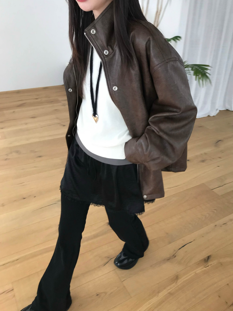 美肩撞色掛脖兩件式上衣