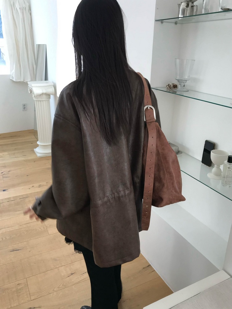 美肩撞色掛脖兩件式上衣