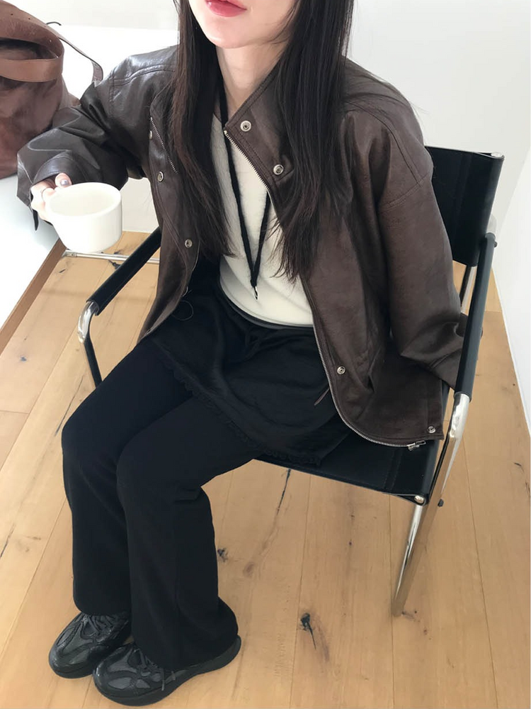 美肩撞色掛脖兩件式上衣