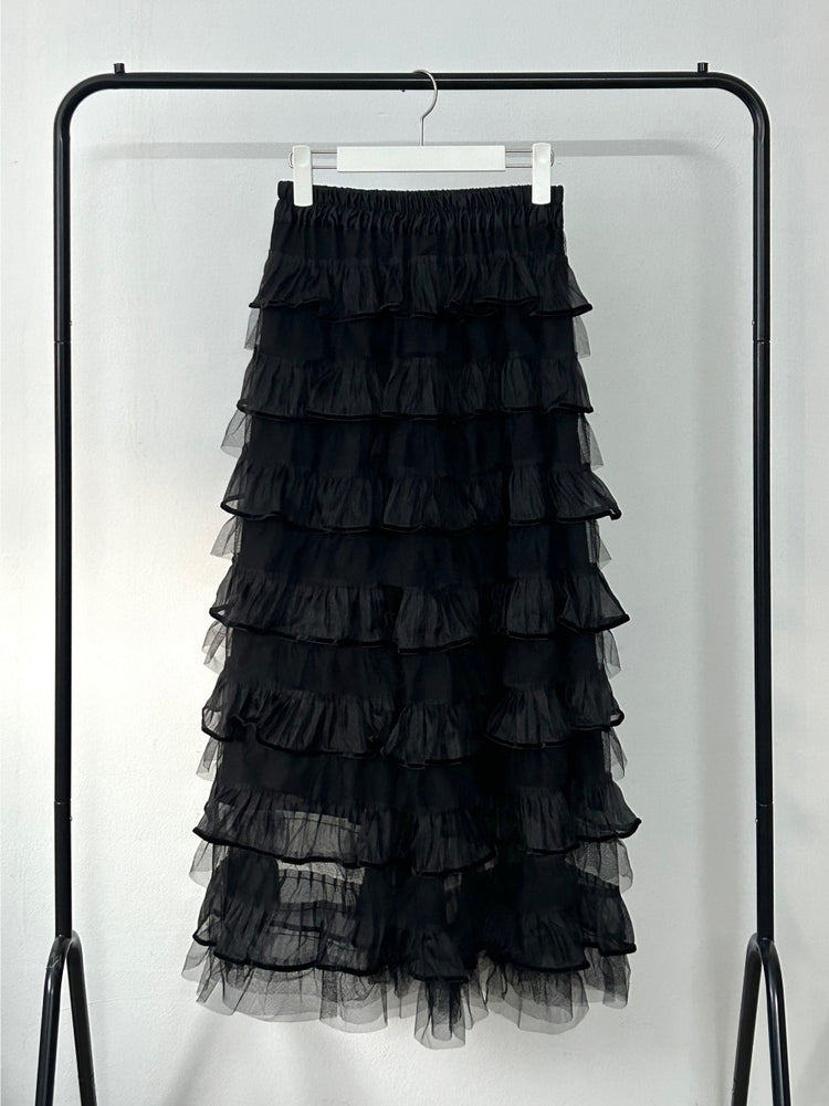 極美透紗蛋糕層次感及踝裙