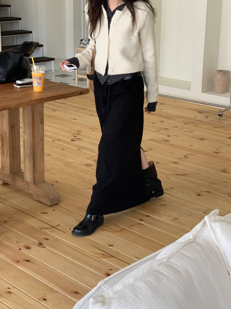 細腰頭皮帶扣壓線及踝棉裙