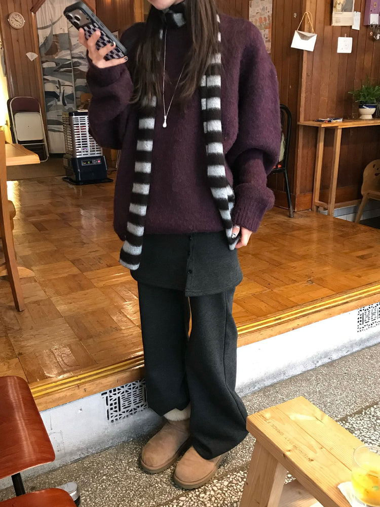 微喇叭顯瘦兩件式裙褲