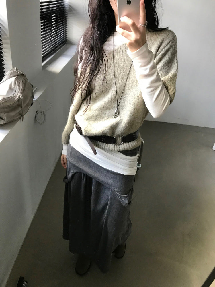 美肩側露腰細節上衣