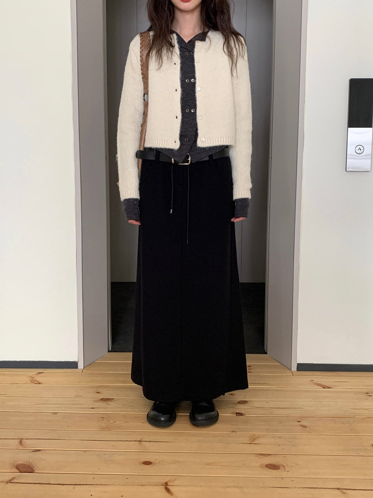 細腰頭皮帶扣壓線及踝棉裙