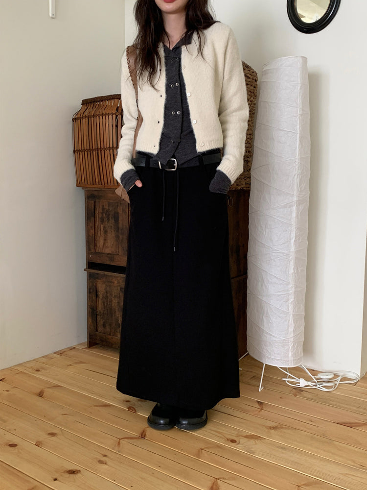 細腰頭皮帶扣壓線及踝棉裙