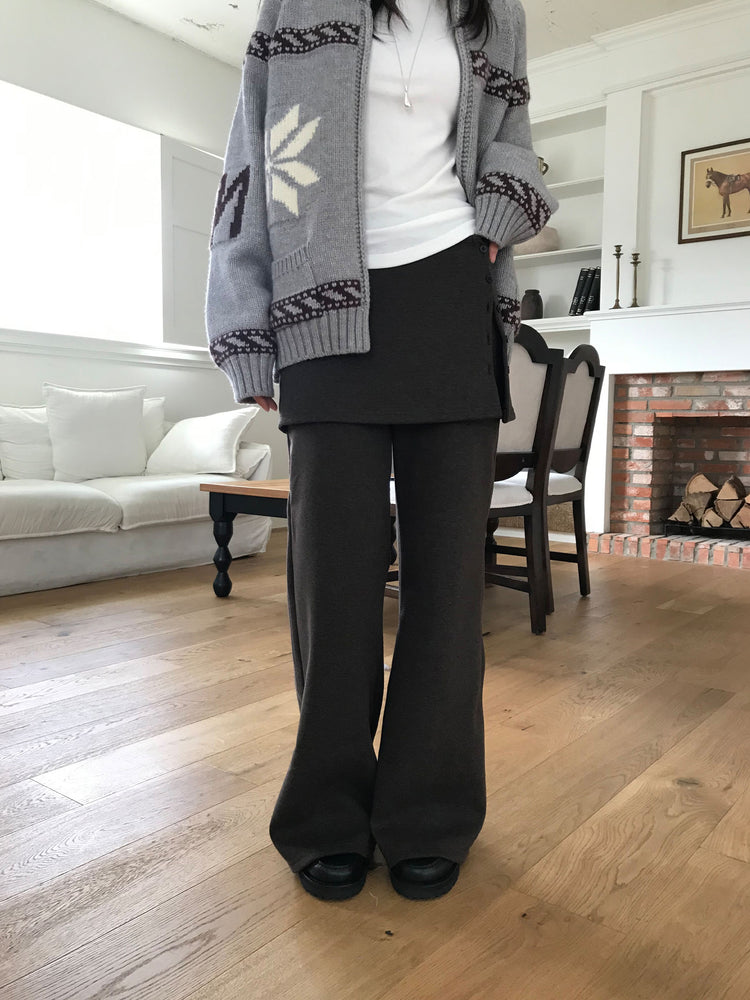 微喇叭顯瘦兩件式裙褲