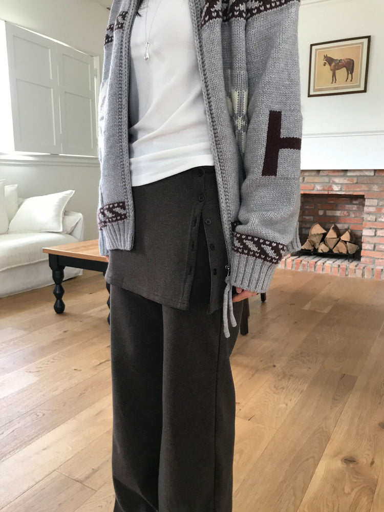 微喇叭顯瘦兩件式裙褲