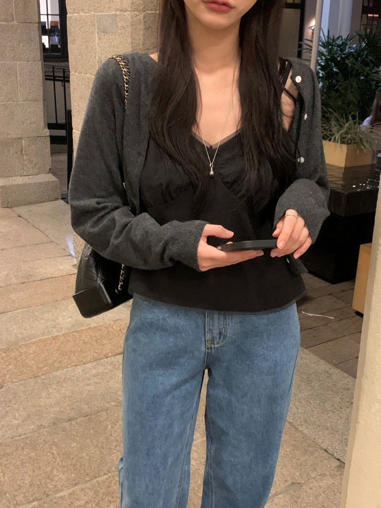 微透膚雙層細節上衣