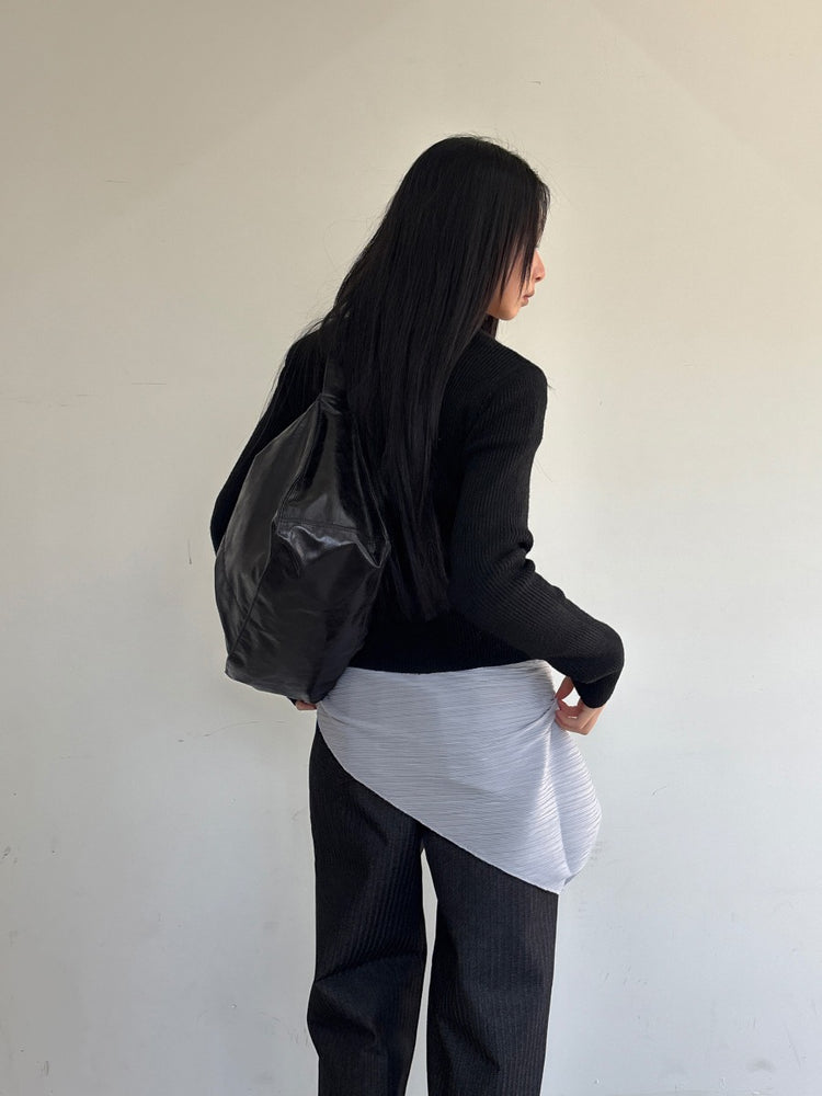 壓褶紋理三角巾兩件式上衣